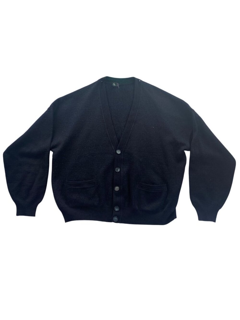 Sea Breeze By St Michael Mens Cardigan Sweater XL Navy Blue V-Neck Button Front